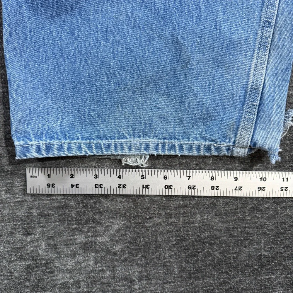 Carhartt B13 DST Men 46x32 Blue Denim Dungaree Carpenter Jeans Suspender Buttons